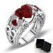 Princess Ring Heart-shaped Ruby Engagement Ring Red With Box 0 null