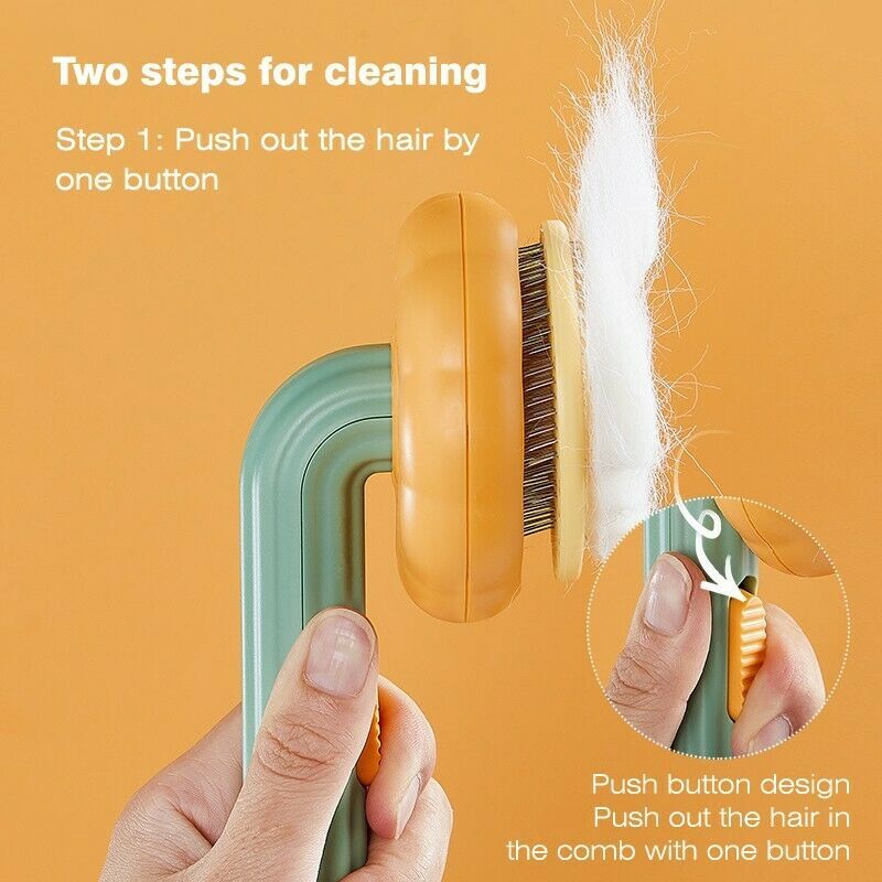 Pet Pumpkin Brush, Pet Grooming Self Cleaning Slicker Brush For Dogs Cats Puppy Rabbit, Cat Brush Grooming Gently Removes Loose Undercoat, Mats Tangled Hair Slicker Brush 5 null