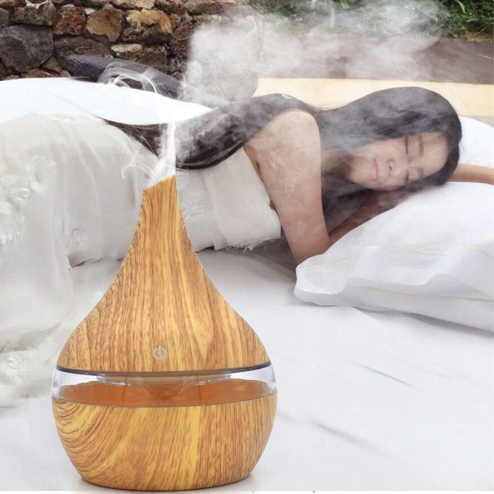 LED Essential Oil Diffuser Shallow wood grain USB Consumer Electronics Zimivas