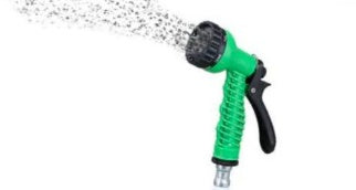 Latex Natural Telescopic Water Hose High Pressure Car Wash Water Gun Watering Flower Watering Vegetable Hose Summer Green Water gun Home, Garden & Furniture Zimivas