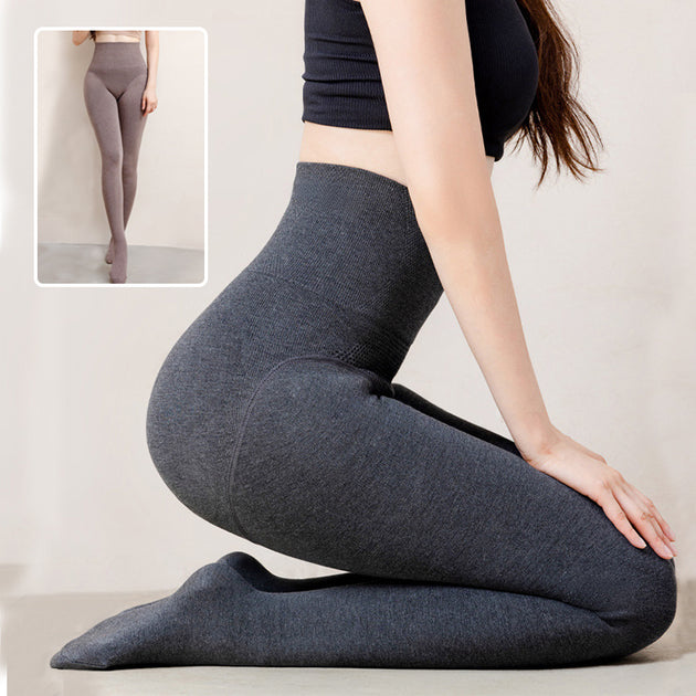 Winter High Waist Leggings With Sock Fashion Slim Pantyhose Warm Thin Legs Pants Women Clothing women clothing Zimivas