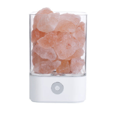 USB Crystal Light Himalayan Salt LED Lamp Square white 0 null