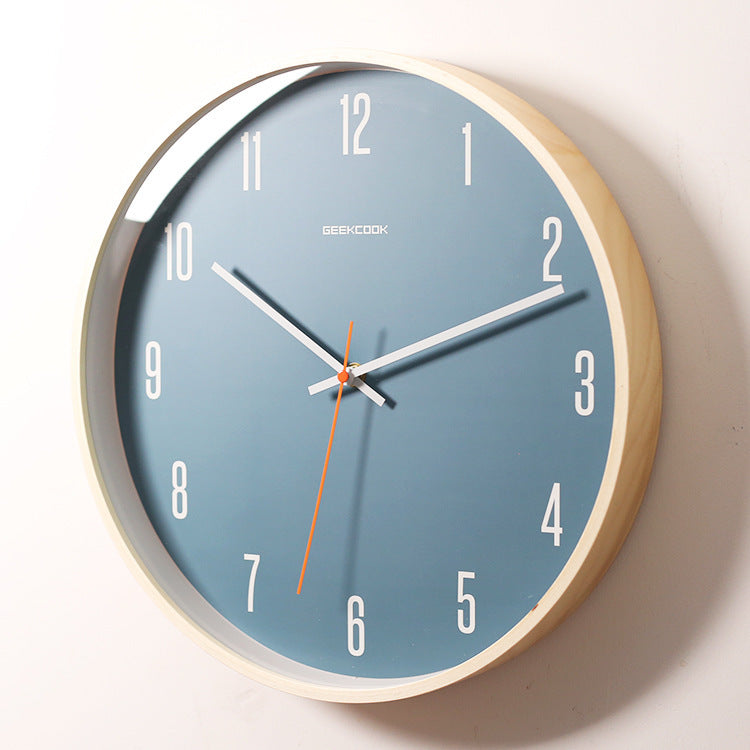 minimalist silent wall clock Beige digital 0 null