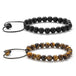 Tiger Eye Couple Bracelets Matte Black Agate Beads Bracelet L 0 null