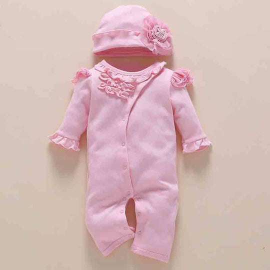 one-year-old baby wears newborn baby clothing romper jumpsuit Pink kids & baby Zimivas