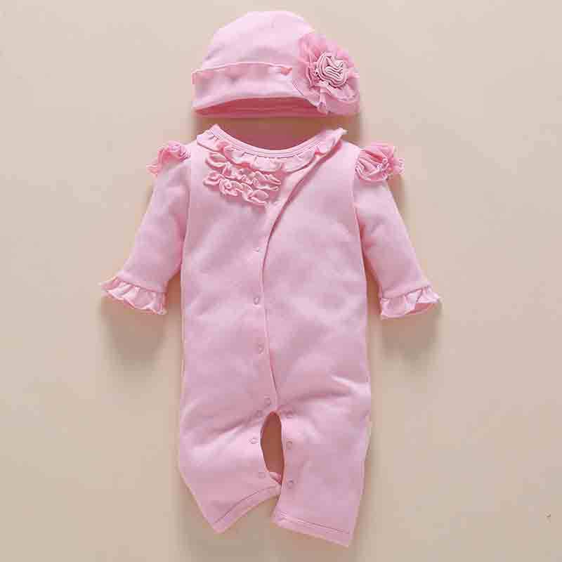 one-year-old baby wears newborn baby clothing romper jumpsuit Pink kids & baby Zimivas