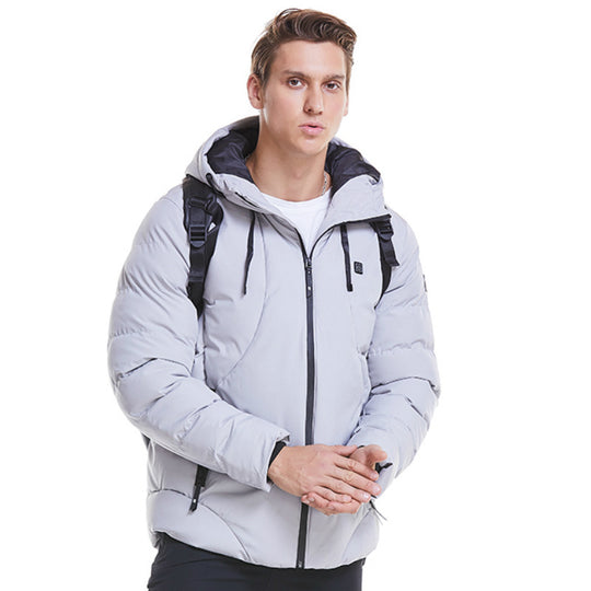 Men Women Cotton Coat USB Smart Electric Heated Jackets Winter Thicken Down Hooded Outdoor Hiking Ski Clothing 7XL men Zimivas