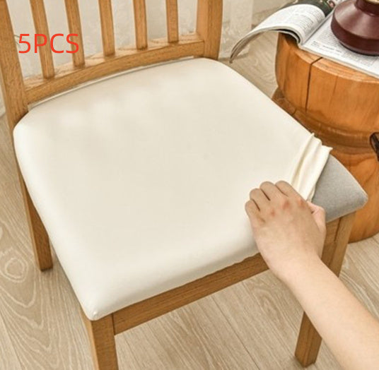 Waterproof Dustproof Chair Cover Faux Leather Leather Cover Universal Beige Length And Width 35to50cm 5PCS 0 null