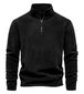 Fashion Personality Stand-collar Zippered Sweatshirt With Fleece Winter Casual Pullover Top Men's Clothing Black men clothing Zimivas