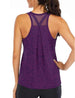 Women's loose racer mesh halter sports vest Purple Women Clothing Zimivas