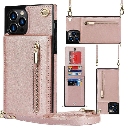 Zipper Phone Case Phone Case Crossbody Rose Gold 0 null