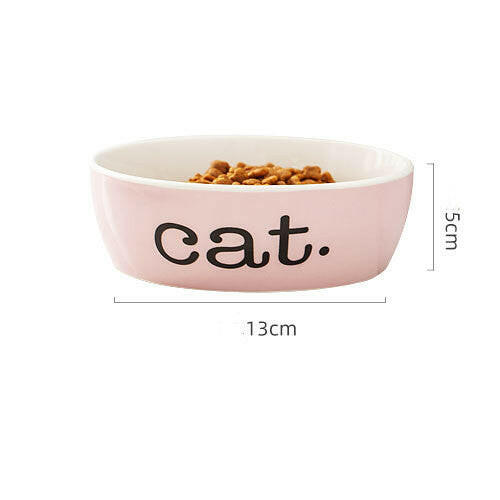 Ceramic bowl for pets Pink cat One size pet supplies Zimivas