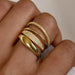 4pcs Rings Set With Rhinestones Fashion Simple Golden Ring T0274 Golden Jewelry Zimivas