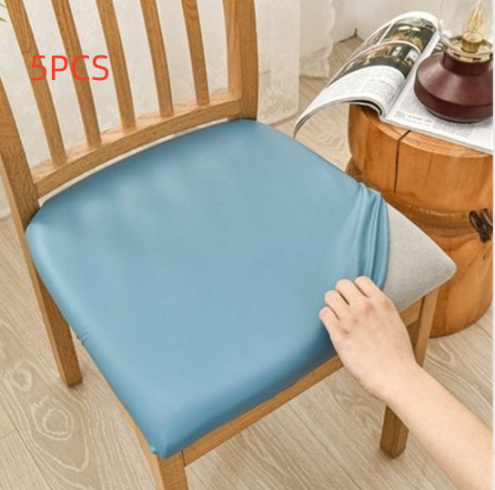 Waterproof Dustproof Chair Cover Faux Leather Leather Cover Universal Light Blue Length And Width 35to50cm 5PCS 0 null