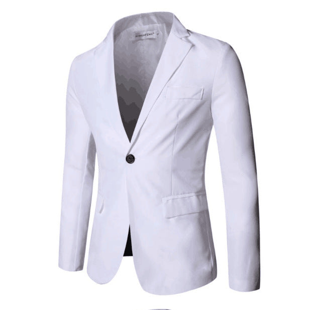 Two-piece Suit Business Professional Formal Wear Korean Slim Fit White Men Clothing Zimivas