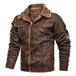 Fur integrated leather clothing men jacket Coffee Men Clothing Zimivas