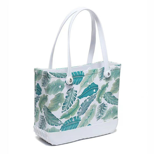 Dongdong Beach Storage Bag Handbag Printed EVA Outdoor Basket Pet Bag leaves Medium size (38 * 32 * 13) eprolo