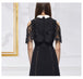 Lace Embroidered Stitching Fungus Edge Off-the-shoulder Ruffled Slim Dress 0 null