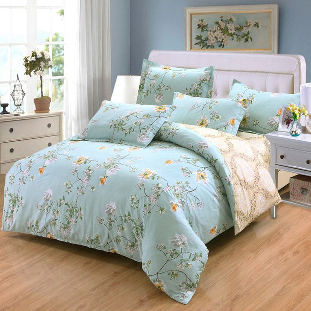 Four-piece bed Bed Sheets Super Soft Twin Fitted Sheet Only 30cm Deep Pocket Double Fitted Bottom Sheets 100% Cotton Print Pattern Bed Sheet Full King Queen Furniture Zimivas