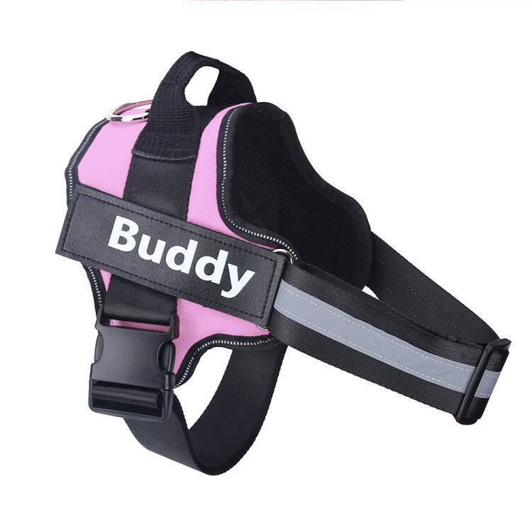 Personalized Dog Harness NO PULL Reflective Breathable Adjustable Pet Harness Vest For Small Large Dog Custom Patch Pet Supplies Pink Pets supplies Zimivas