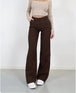 Women's Casual Design Stitching Straight Slim-fit Pants Brown XS 0 null