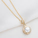 Little Swan White Freshwater Pearl Necklace Women's Fashion and Elegance Gold Wrapped Pendant B Little Swan eprolo