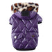 Cross-border pet supplies pet clothes dog clothes autumn and winter fur collar coat pet dog clothing Purple 0 null