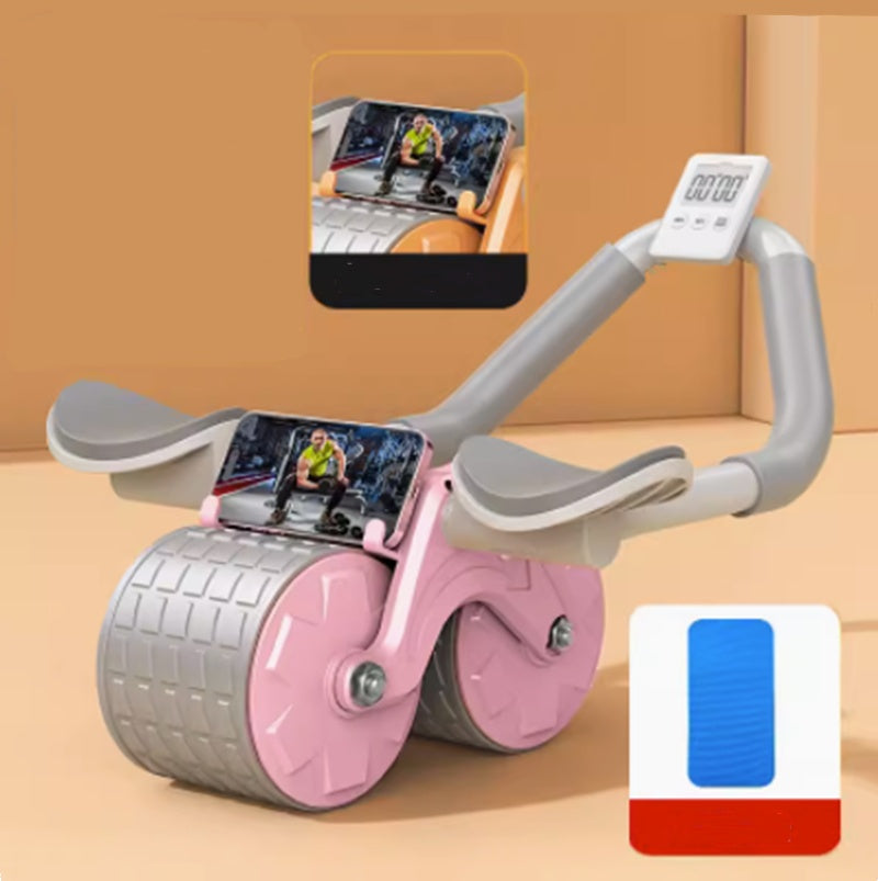 Beginner's Automatic Rebound Belly Wheel Fitness Equipment Flagship Pink Health & Fitness Zimivas