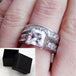 New Style Charm Couple Rings His Her Silver Color Princess Cut CZ Anniversary Promise Wedding Engagement Ring Sets Silvery With Box 0 null