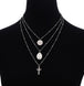 Layer Beads Chain Long Choker Necklace Women Sexy Fashion Gold Silver Color Round Cross Necklaces & Pendants Bijoux Sliver 0 null