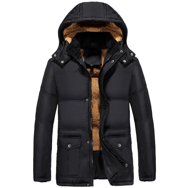 Clothing plus velvet padded jacket men winter Black Men Clothing Zimivas