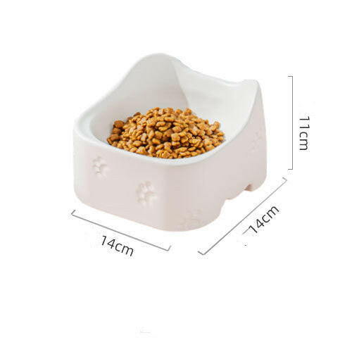 Ceramic bowl for pets White One size pet supplies Zimivas