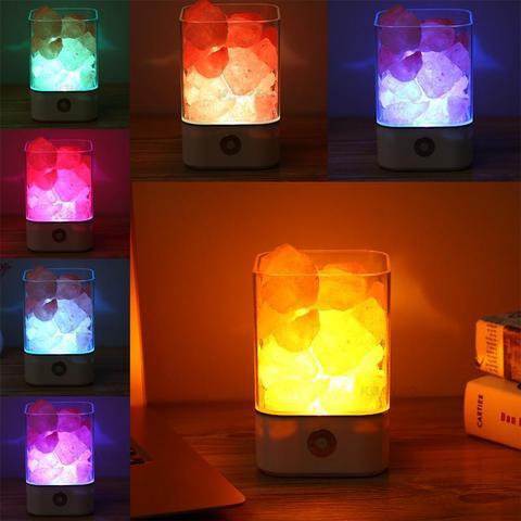 USB Crystal Light Himalayan Salt LED Lamp 0 null