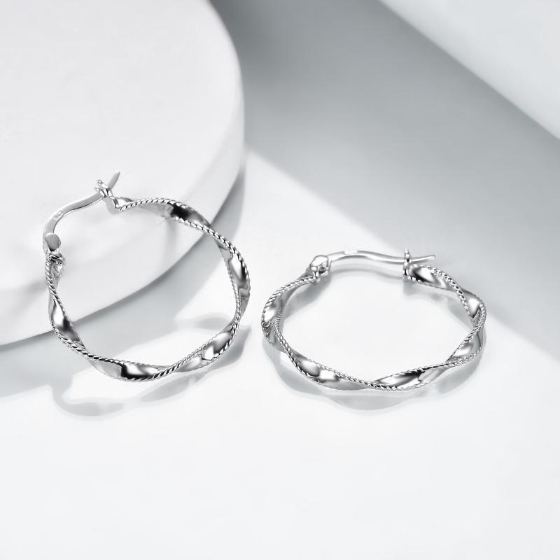 Circle Endless Hoop Earrings Twist Jewelry Gifts 30MM Hypoallergenic 5 null