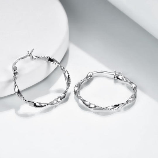 Circle Endless Hoop Earrings Twist Jewelry Gifts 30MM Hypoallergenic 5 null