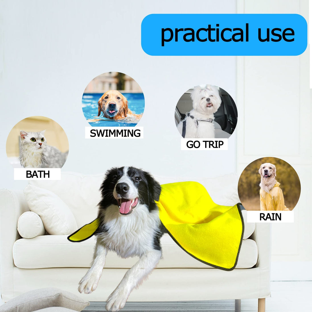 Dog Towels For Drying Dogs Drying Towel Dog Bath Towel, Quick-drying Pet Dog And Cat Towels Soft Fiber Towels Robe Super Absorbent Quick Drying Soft Microfiber Pet Towel For Dogs, Cats Yellow 5 Zimivas