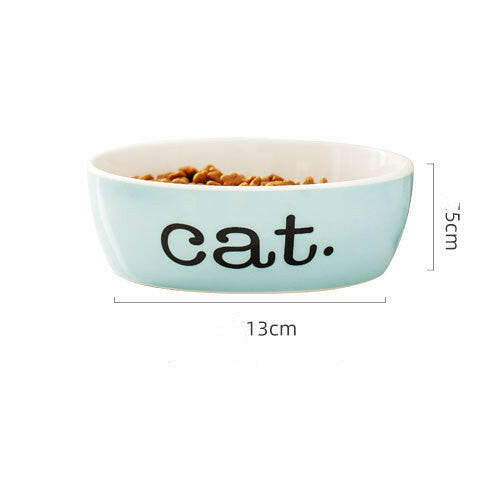 Ceramic bowl for pets Blue cat One size pet supplies Zimivas