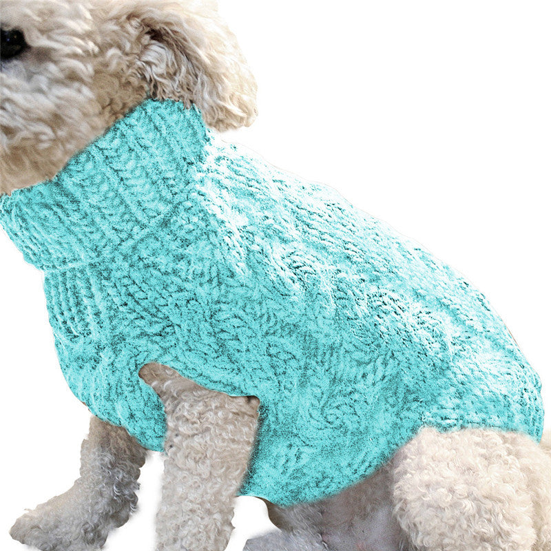 New Pet Sweater Dog Clothes Pet Supplier Winter Warm Clothing Light Blue 0 null