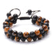 Tiger Eye Couple Bracelets Matte Black Agate Beads Bracelet C 0 null