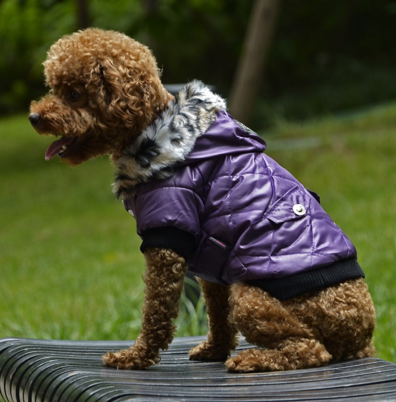 Cross-border pet supplies pet clothes dog clothes autumn and winter fur collar coat pet dog clothing 0 null