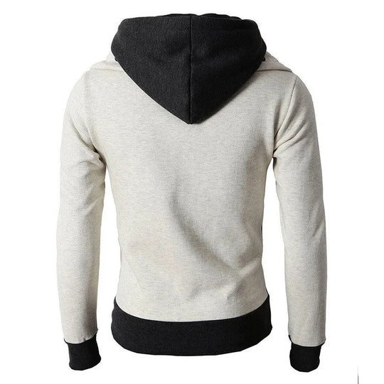 Men's Zip UP Hooded Jacket Fake Two Piece Sports Cardigan Casual Slim Sweatshirt Jacket 0 Zimivas