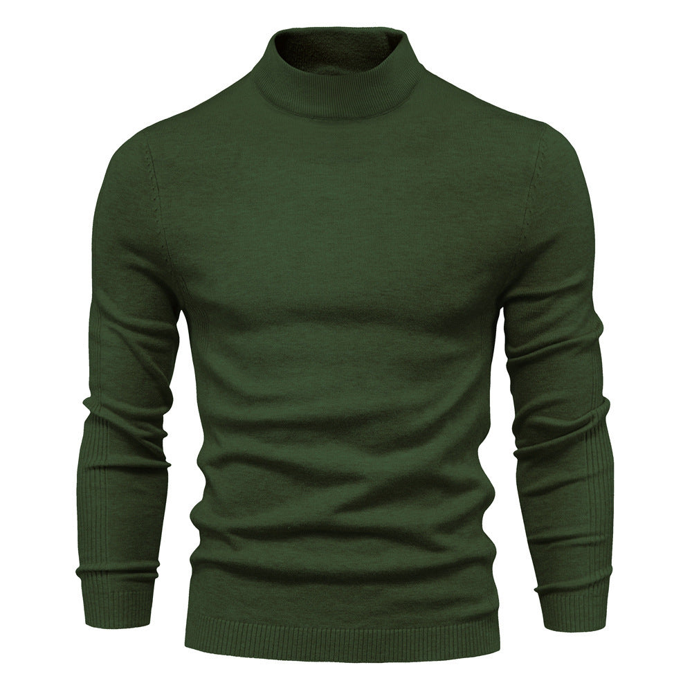 Men's Multicolor Sweater With Mid Neck And Slim Trim Green 0 null