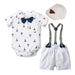 Baby Boy Gentleman Clothes Printed Triangle Romper White 0 null