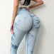 Seamless Bubble Butt Sport Women Fitness Workout Legging Tie dye blue Bathroom Storage Zimivas