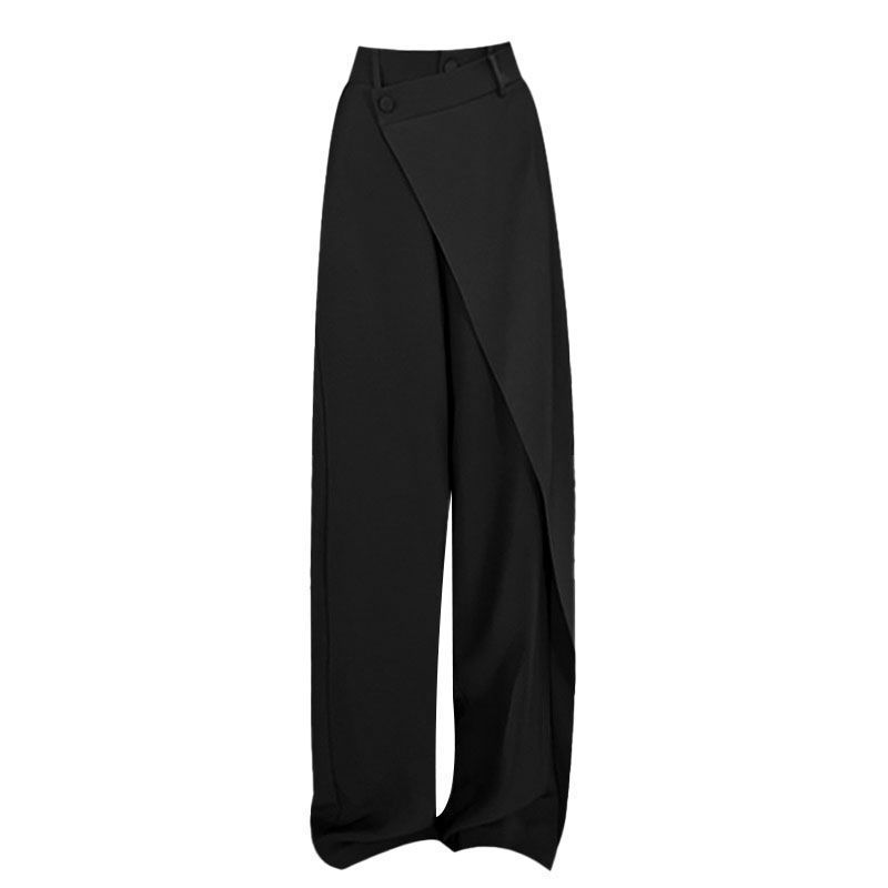 Irregular Wide-leg Pants Ins Fashion Loose Trousers Women's Clothing Black Women Clothing Zimivas