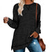 Women's Long Sleeve Loose Casual Fall Pullover Solid Color Top Grey black Women Clothing Zimivas