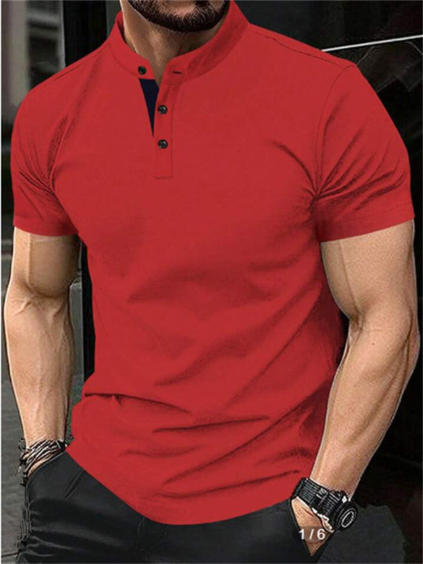 Summer New AliExpress Amazon Polo Shirt Zipper Pocket Men's Sports Polo Shirt Factory Wholesale Red 0 null