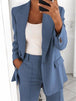 Fashion Polo Collar Slim-fit Cardigan Graceful Suit Jacket Women Blue 0 null