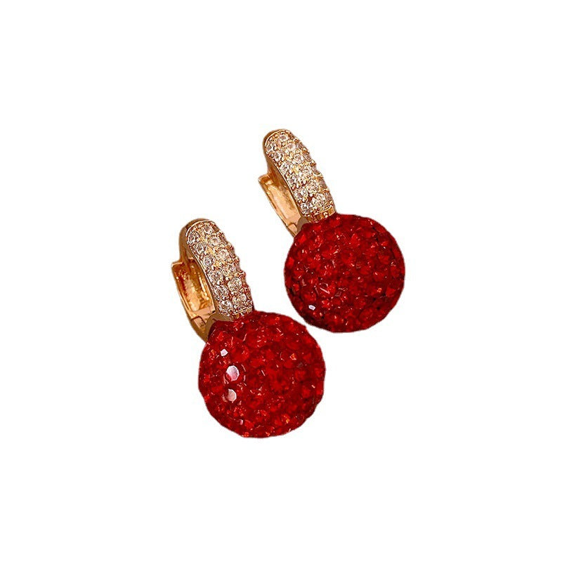 Red Earrings Fashion Stud Earrings Korean Temperament Birth Year Earrings Jewelry Zimivas