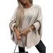 Winter Loose Batwing Sleeve Pullover Sweater Fashion Oversized Knitted Shawl Sweater Tops For Women Clothing Apricot women clothing Zimivas